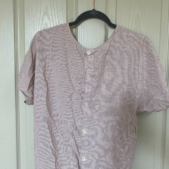 Madewell Short-Sleeve Tie-Front Shirt With Button Back Blouse in Red Rust - Picture 4 of 5